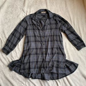 Hagel plaid 3/4 Button Up
